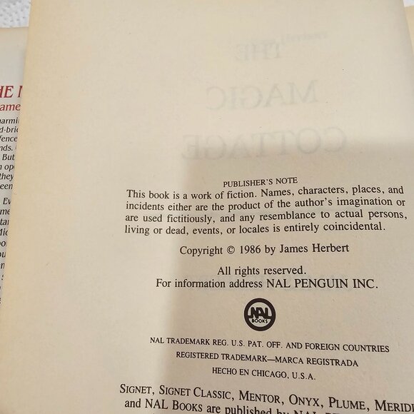 The Magic Cottage Hardcover Book By James Herbert 1986 NAL Penguin Fiction Novel - Picture 4 of 12